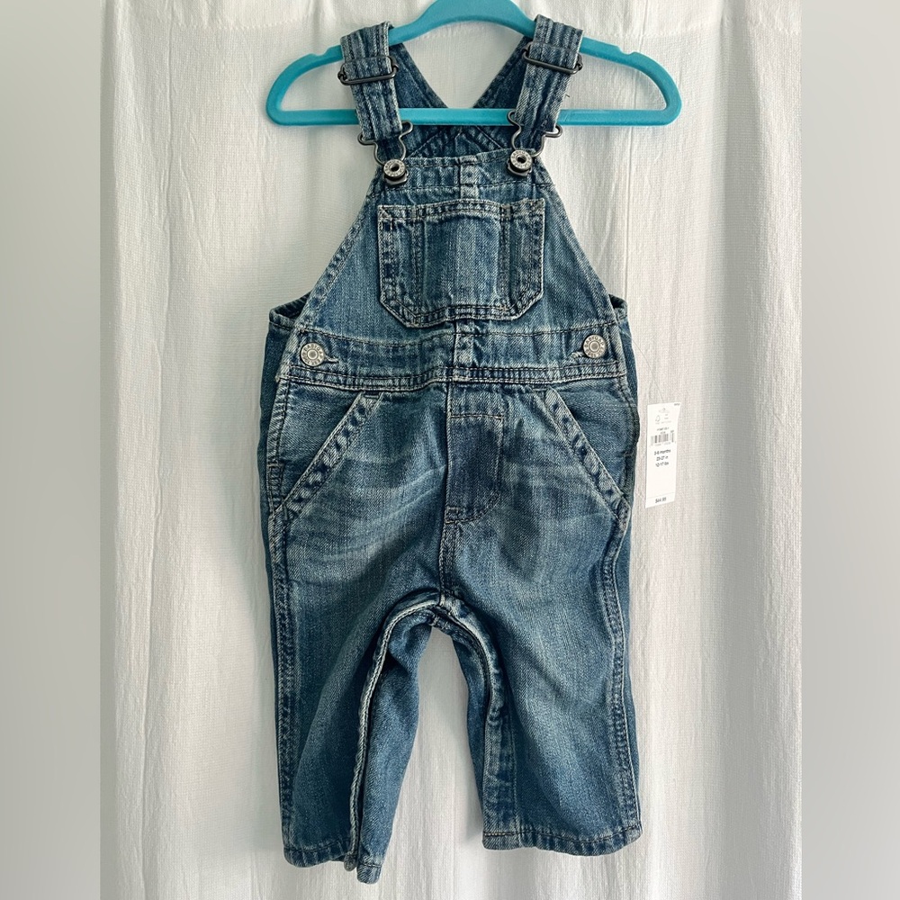 GAP 3-6 months denim overalls - NWT